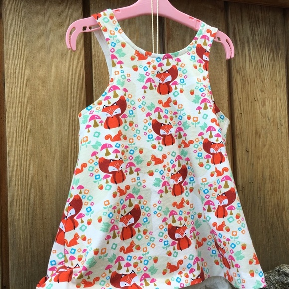 FOX PRINT DRESS Jersey Knit Size 1T - Picture 3 of 9
